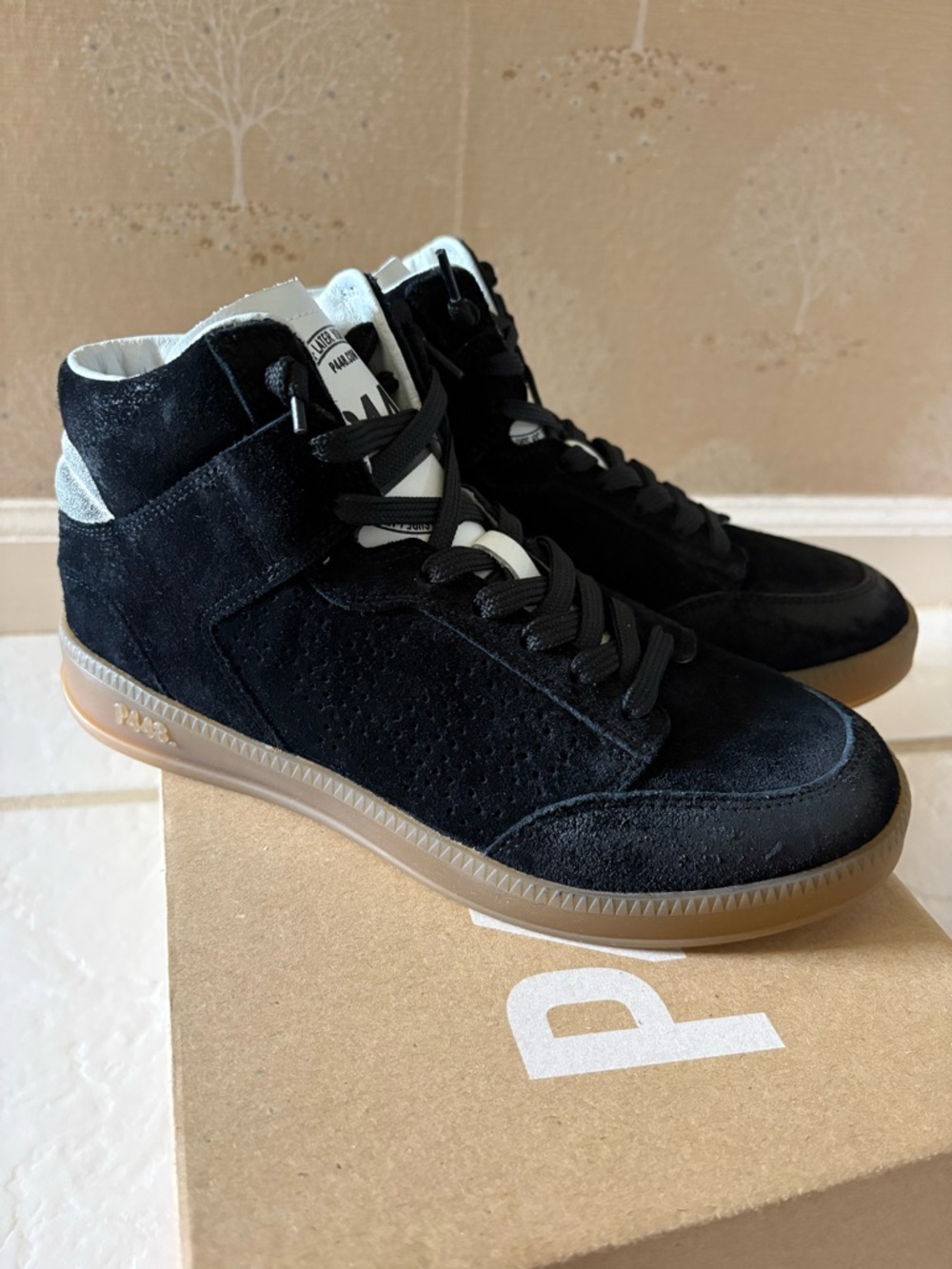 P448 Black and White High-Top Sneaker